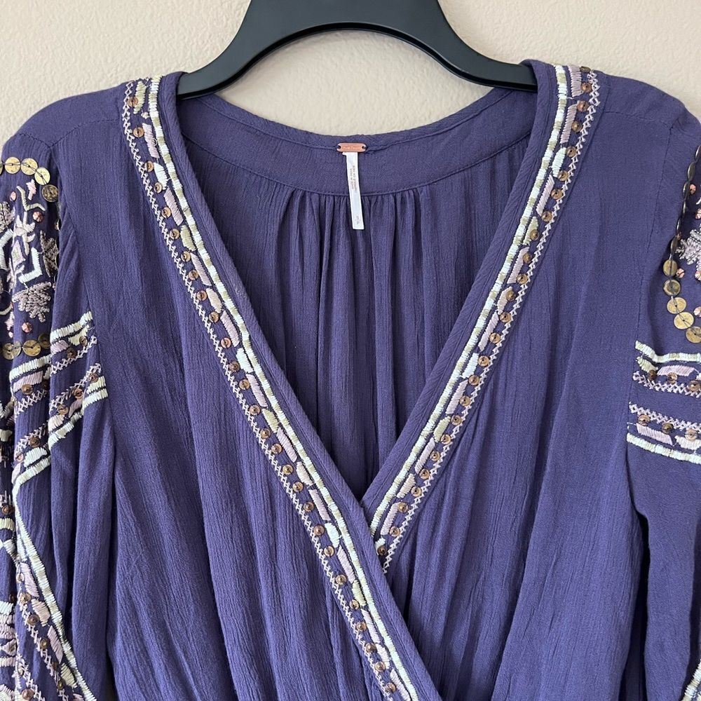 Free People Boho Stitch Up Your Heart Blouse - Picture 3 of 11